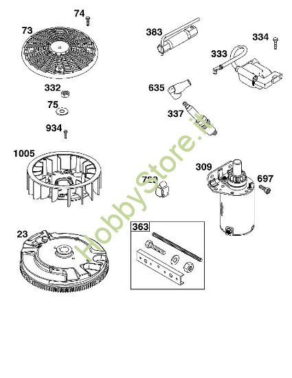 I - GRUPPO VOLANO, ACCENSIONE E MOTORINO DI AVVIAMENTO B&S - 40 €¦ 40R577-0002-H5 brand Stihl